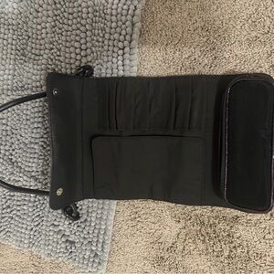 Black Travel Jewelry Organizer Roll Bag